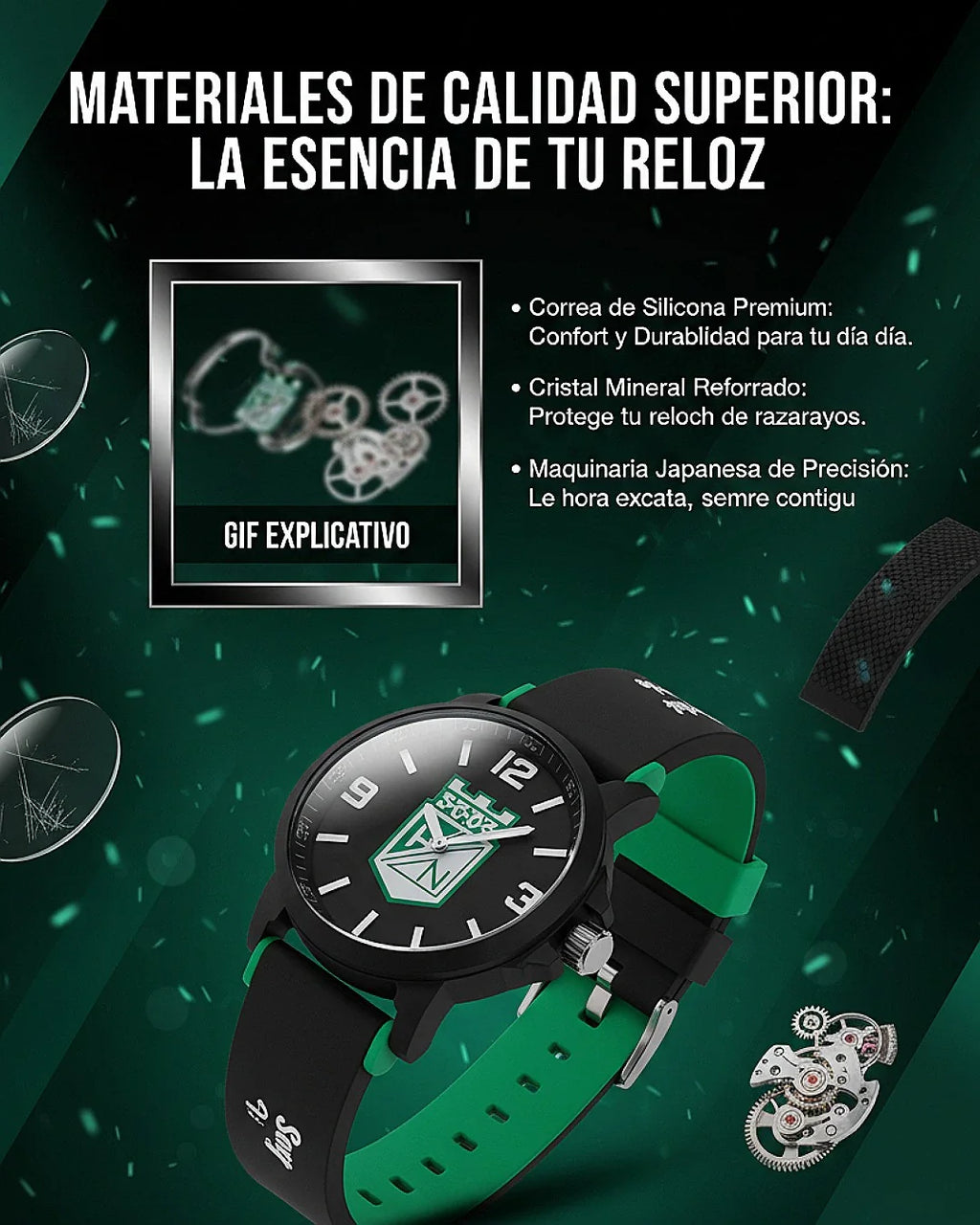 💚⌚️ Nuevo Reloj Atlético Nacional Deportivo Hombre y Dama  Edición Exclusiva